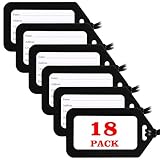18 Pack Luggage Tag Bright Luggage Tags for Suitcases Bag Tags Name Tags for Kids Travel Accessories Must Haves by Sodsay (Black)