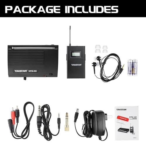 Takstar WPM-200 In-Ear Stage UHF Wireless Monitor System for Studio Recording/On-Stage Monitoring (1 Transmitter and 1 Receiver) by TAKSTAR - Image 6