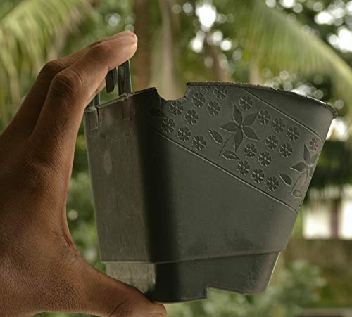 Image of Novicz Vertical Garden Wall Hanging Pot (Black, Pack of 12)