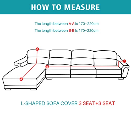 Sectional Couch Cover L Shape Sofa Cover 2 Pcs 3 Seater Stretch Printed Furniture Protector for Pets Kids by Elehealthy - Image 3