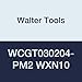 Walter Tools WCGT030204-PM2 WXN10 Carbide Tiger-Tec Positive Indexable Turning Insert, 1/64" Corner Radius, 7/32" IC, 3/32" Thick, 0.024" - 0.098" Depth of Cut (Pack of 10)