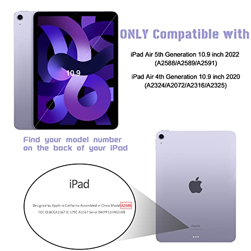 Rantice Ipad Air 5Th/4Th Generation Case With Screen Protector (2022/2020), 10.9 Inch Ipad Air Case With Pencil Holder, Slim Shockproof Ipad Air 10.9 Case With Kickstand For Kids Girls, Clear Glitter #TOP1