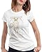 style3 Pug de Vitruvio Camiseta para Mujer T-Shirt Perro da Vinci, Color:Blanco, Talla:M