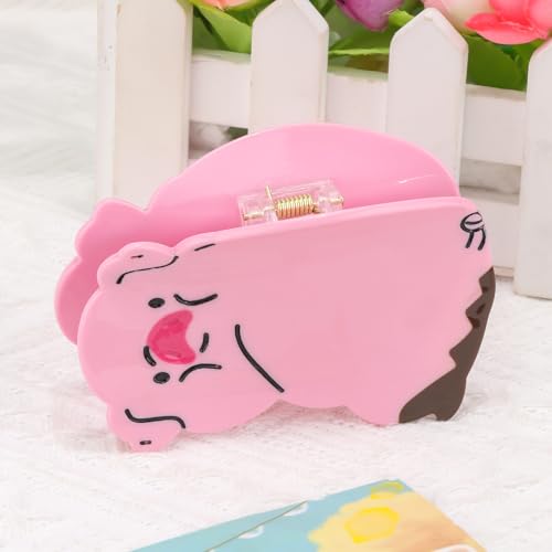 Pink Pig Hair Clips, Hapdoo Cute Novelty Animal Claw Clip for Women Girls, Acetate Funny Pig Hair Accessories Gifts miniatura 7