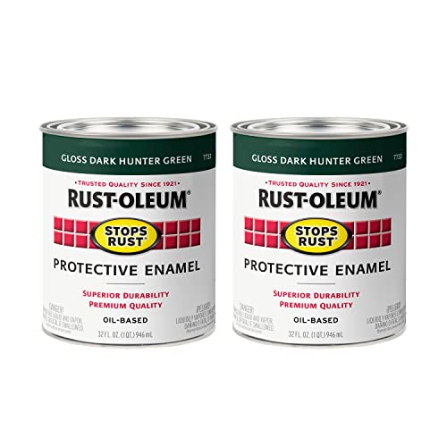 Image of Rust-Oleum Stops Rust Brush On Enamel Paint, Gloss Dark Hunter Green