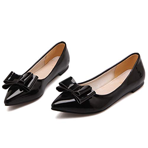 LYYSKY Women Sweet Bownot Pointed Toe Ballet Flat Shoes Casual Slip On Single Shoes2