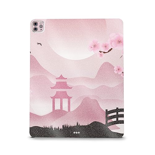 Image of MightySkins Carbon Fiber Skin Compatible with Apple iPad Pro 12.9 inch M2 6th Gen (2022) Full Wrap Kit - Cherry Blossom Dream | Protective, Durable Textured Carbon Fiber Finish | Made in The USA