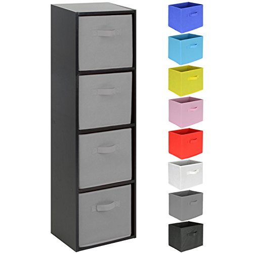 Hartleys 4 Tier Black Cube Unit - Choice of Storage Boxes