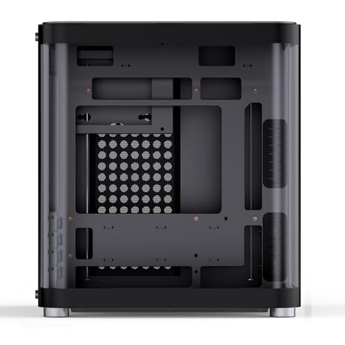Image of JONSBO TK-1 Black Micro ATX Mini Tower Computer CASE, Hyperboloid Glass Design, Separated Cabinet Structure, Al Alloy Shell Matx Desktop PC Case, Support ATX Power supply /240 AIO, Black