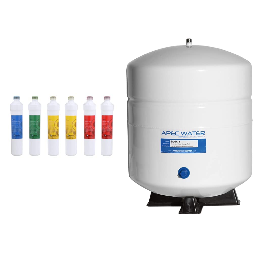 Watts Premier RO Pure Reverse Osmosis Water Filtration System + APEC Water Systems 4 Gallon Storage Tank