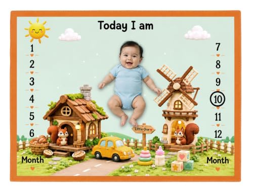 Image of NEW COMERS Milestone Baby Blanket for All Season Play Mat, Super Soft Foam | 3 Layer Thick Mat Blankets for Kids /New Born Monthly Photoshoot