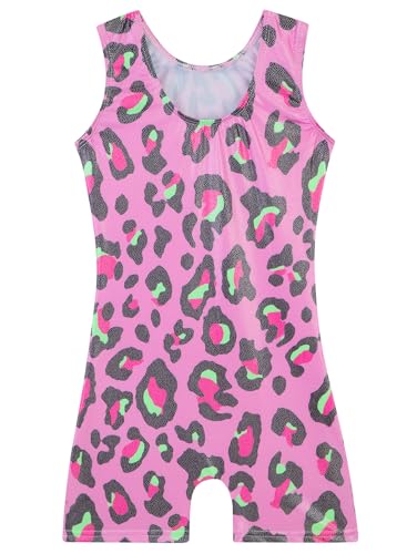 Leotards for Girls Gymnastics Toddler Dance Biketards Mermaid Unicorn Athletic Dance Wear Shiny Rainbow Blue Hotpink