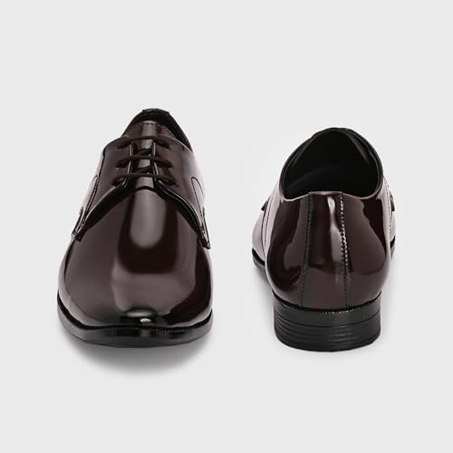 Image of Centrino Men's Formal Lace-Up Shoes | Soft & Comfortable Formal Shoe| Lace Up Textured Shiny & Glossy Oxford Casual Office Wear Shoes| Trending, Party, Outdoor Shoes for Office & College(9355)
