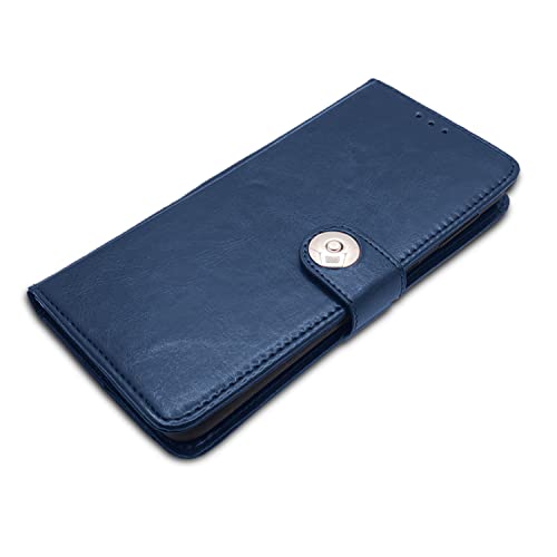 Image of Pikkme iQOO Z7 5G / iQOO Z7s 5G Flip Cover Leather Finish | Inside TPU with Card Pockets | Wallet Stand and Shock Proof | Complete Protection Button Flip Case (Blue)