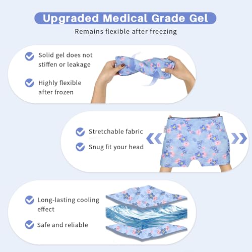 Image of my novel things Migraine Relief Cap, Gel Cooling Eye Mask, Cooling Gel Relief 2 Pack Set, Headache Relief with Hot /Cold Gel, Instant Headache Relief, Reusable Gel Eye Mask Ice Pack for Stress Relief