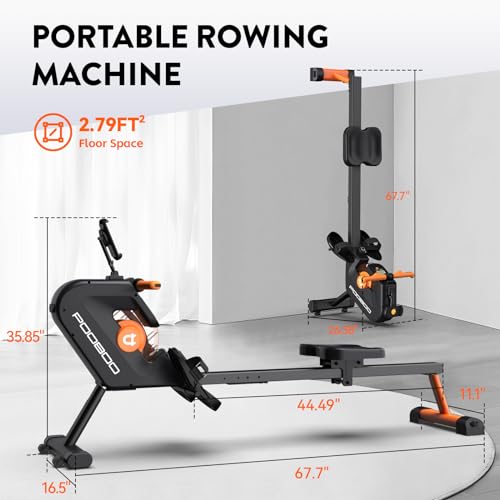 Pooboo Rowing Machine, Max 350 Lbs Magnetic Rower With Lcd Monitor thumb #6