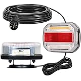 DARKGUARD LED Anhänger Rückleuchten Set Mit Magnet und 7,5m Kabel 12V/24V Wasserdicht Rücklicht Anhänger Mit 7 polig Stecker Für Wohnmobil LKW & Boot, 5-in-1 mit Positionslicht, Bremslicht & Blinker
