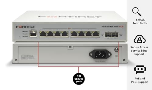 Image of Fortinet FortiSwitch - 108F-POE L2+ Management Switch with 65W PoE (FS-108F-POE)