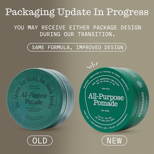 Image of Firsthand Supply All-Purpose Hair Pomade for Men & Women - Flexible Firm Hold with Natural, Low Shine - Organic, Water Based Pomade - Nourishing Aloe & Shea Butter - All Hair Types & Lengths - 3oz