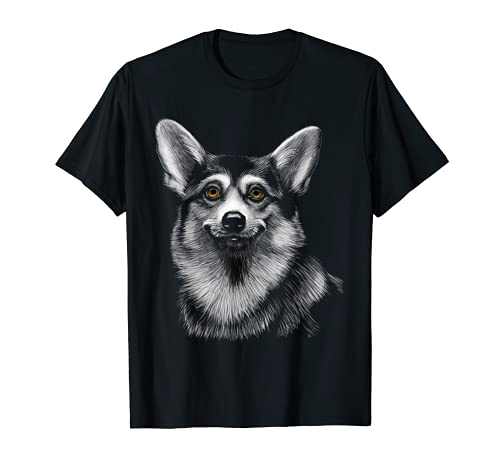 Corgi Dog Minimal Animal Line Art Realistico Design Moderno Maglietta