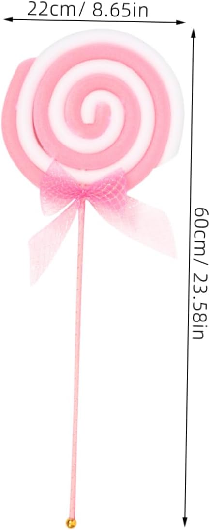 2pcs Large Simulation Lollipop Photography Props Creative Fake Food Adornments for Parties Candy Lollipop Shaped Scene Ornaments for Themed Events and Photo Shoots