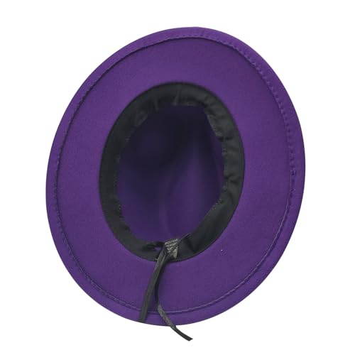 Image of Mens Fedora Hats Classic Wide Brim Fedora Hat for Women Men Dress Hats Panama Hat with Band
