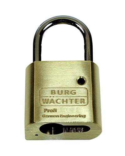 Burg Wächter Vorhangschloss vorgerichtet für Halbzylinder, mit gehärteten Bügel (Bügelstärke 8mm,Bügelhöhe 47mm)