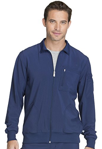 Cherokee Men's Zipper Warm-Up Jacket With Side Panels And Collar Cuffs Ck305A, S, Navy #TOP11