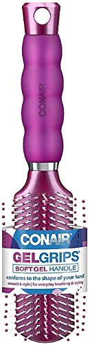Conair Gel Grips Soft Handle All Purpose Hair Brush, Color May Vary 1 ea (Pack of 2)