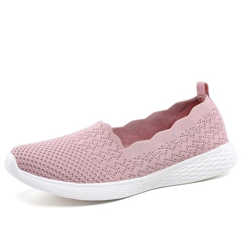 Image of Puxowe Women's Slip-On Walking Shoes | Lightweight Knit Sneakers with Memory Foam Insole, Breathable & Wide Fit Available for Daily Walking, Casual & Travel