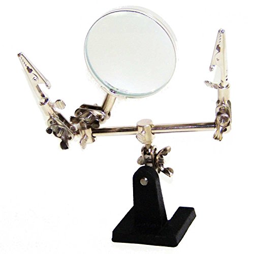 Helping Hand Magnifier Glass And 2 Alligator Clamps Jewelry Watch Repair Tool
