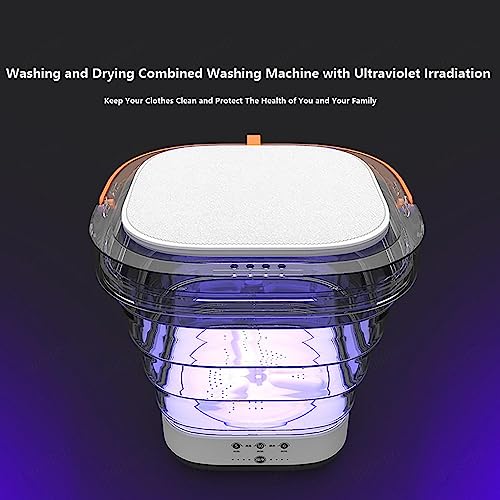 Juego de Lavadora y Secadora portátil con Secado a 60/80 ℃ y UV, Mini Lavadora y Secadora combinadas 350 PRM, Secado por Centrifugado, Rueda Ondulada 4D para Ropa Interior, bebé, v