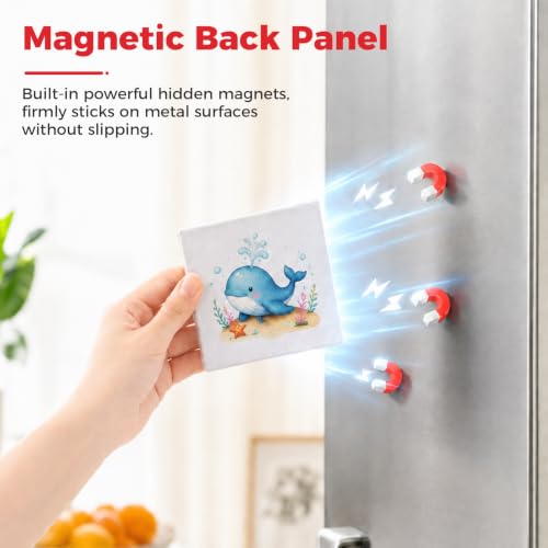 CONDA 24 Pack 3x3IN Mini Magnetic Canvas Panels, Small Canvases for Painting for Oil, Acrylic, Pouring Watercolor & Art Crafts DIY by conda - Used condition - Image 4