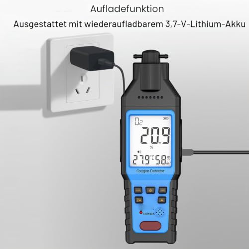 Tragbares Sauerstoffdetektor-Messgerät, Monitor, Konzentrationsmessung, Tragbares O2-Gas-Haus