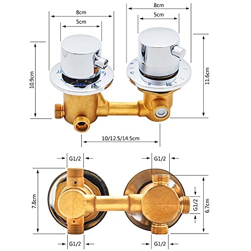 Mitigeur de douche thermostatique double commande en laiton massif durable