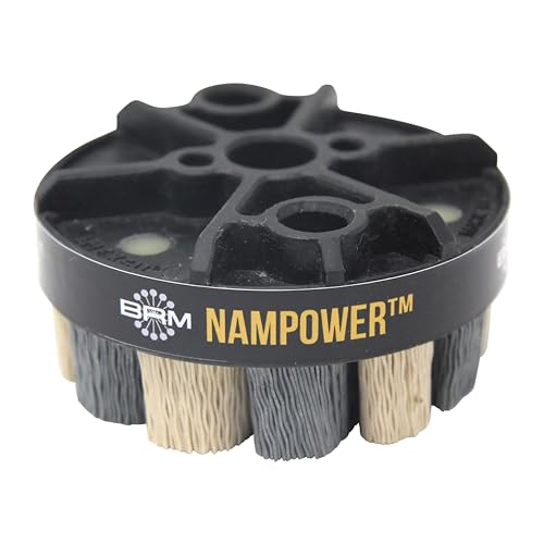 Image of Brush Research ADT8018320 Nampower Turbine Style Abrasive Disc Brush, Combination Silicon Carbide /Ceramic Filament, 80mm Diameter, 18mm Bristle Length, 320 Grit (Pack of 1)