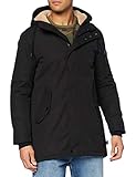 Teddyfell in der Kapuze TOM TAILOR Denim Herren Parka Anorak, 29999-Black, L
