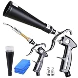 Tornado Dry Cleaning Gun Tornado Car Cleaning Gun Tornado Dry Air Blow Gun with 2 Nozzles + 2 American Connectors + 2 Microfiber Towels, Durable Metal Body, Anti-Drop, for Car Interior Cleaning