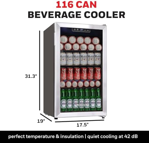 Honeywell Beverage Cooler, Stainless Steel, 3.2 Cubic Feet