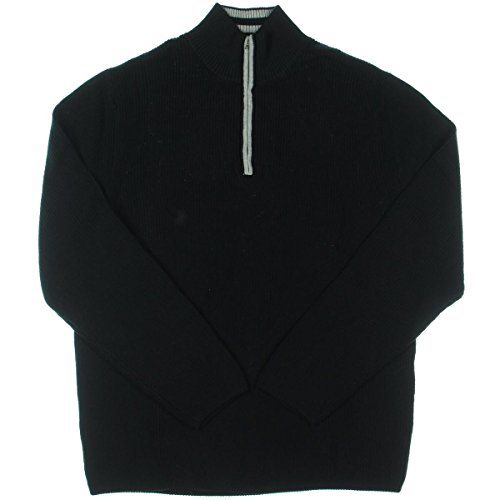 Alex Stevens Men's Contrast Trim Quarter-Zip Sweater