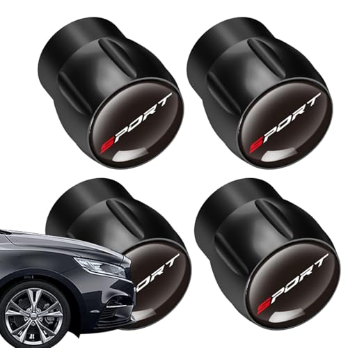 Tapas de válvulas de ruedas,Juego de tapas de válvulas de neumáticos,4X Tapas de Vástago de Válvula de Neumático de Coche de Aleación de Aluminio | Cubierta de núcleo de válvula de cubo de rueda a pru