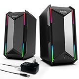 LITTOAK Computer Speakers for Music and Gaming, DC Adapter Powered Speakers for...