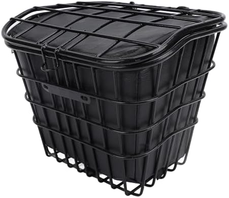 Basket, Front Basket with Removable Liner Bag, Metal Front Storage Basket for Electric Scooter for Carrying Pets, Fruit, Grocery, Accessories, Easy Installation