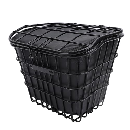 Panier de Vélo Avant Pliable, Sac Imperméable Détachable, Métal Résistant pour Vélo Électrique et Scooter, Montage Facile, Design Compact Noir, Accessoire Pratique Urbain