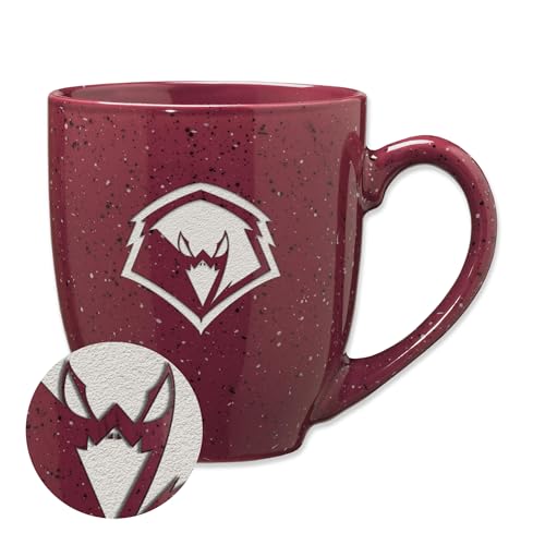 Rico Industries NCAA Charleston Golden Eagles Primary Logo Maroon 16 oz Team Color Laser Engraved Speckled Ceramic Coffee Mug