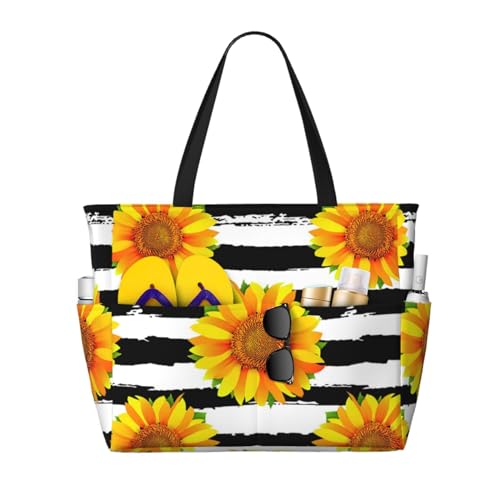 Grand sac de plage tournesols fini le manque de place dans votre cabas