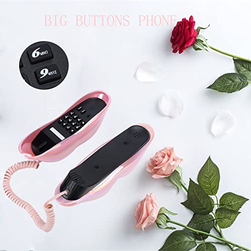 Teléfono con diseño de labios GOWENIC, fijo y con cable miniatura 6