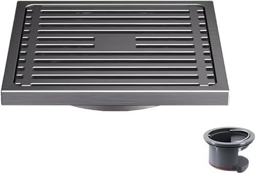 Paqwtyb 9Mm Bamboo Raft Nickel Brushed Single Use Floor Drain, 304 Stainless Steel Floor Drain Thickened Bathroom Shower Room Large Displacement