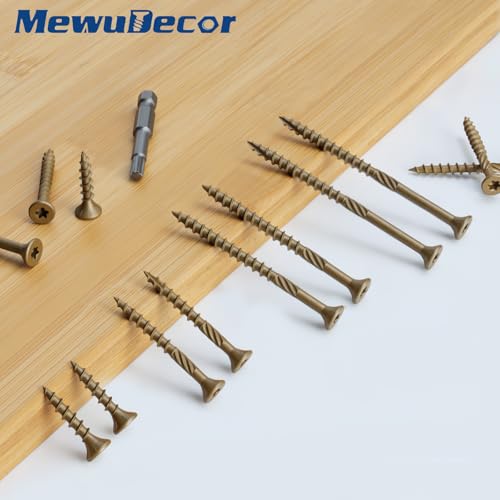 Image of #10 x 4 Heavy-Duty Deck Screws - Bronze Long Outdoor Wood Screws, Torx Drive with T25 Bit, Rust Resistant for Wood Decking and Fence (2lb,103Pcs)