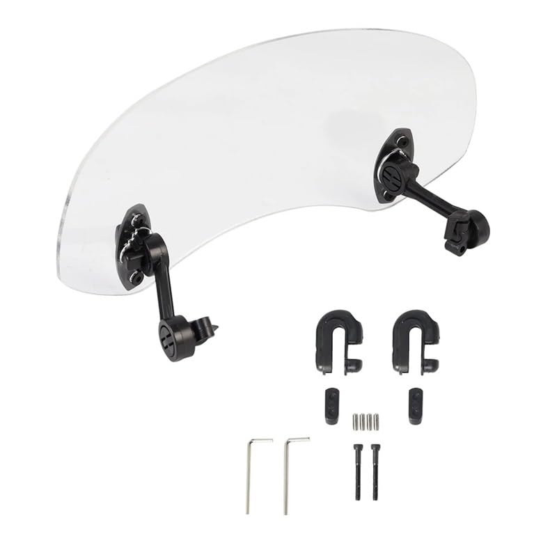 Déflecteur vent pour pare-brise moto avec pince d'extension réglable